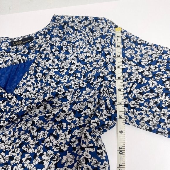 Dalia Woman Long Sleeve Elastic Waist Button Front Casual Formal Dress - Picture 7 of 16